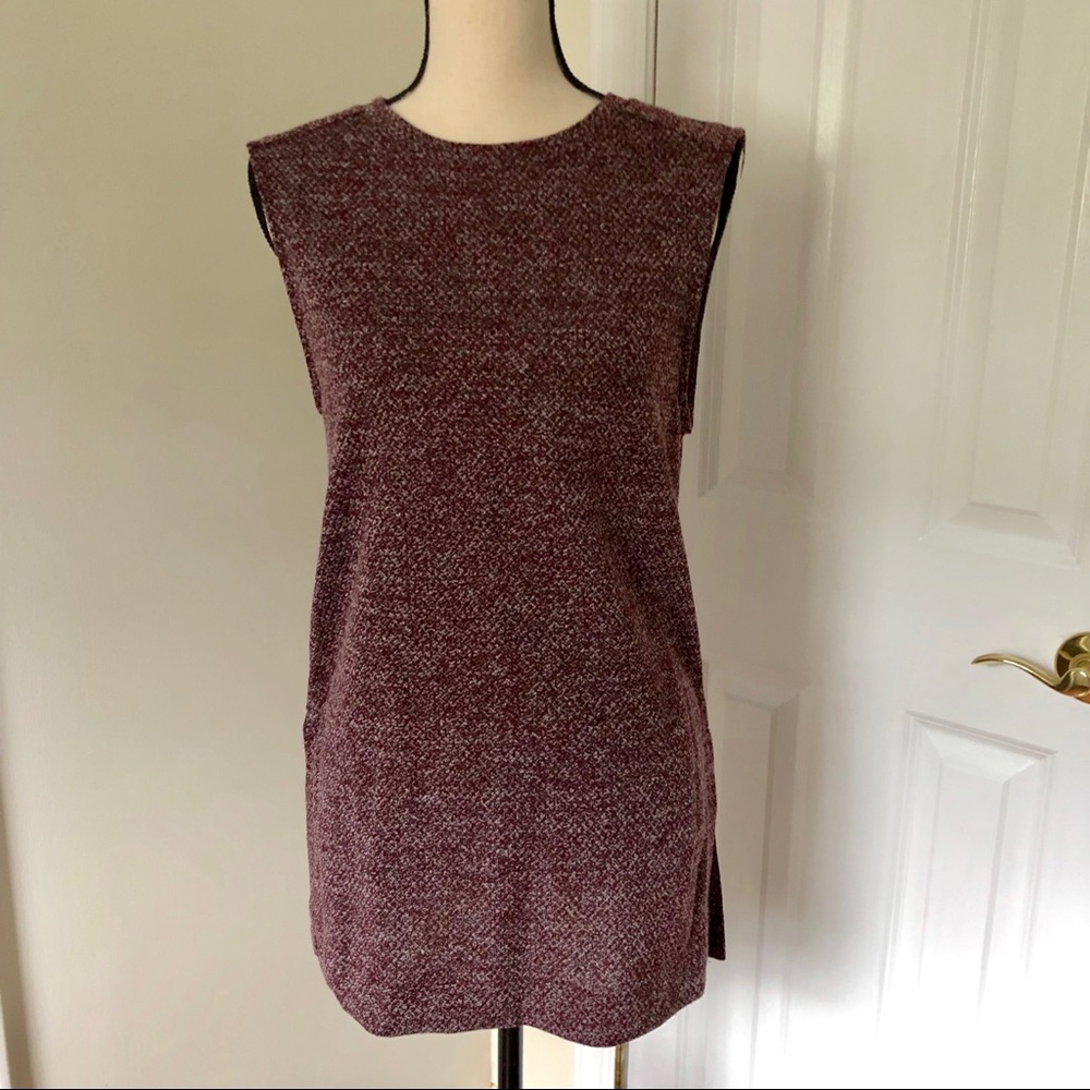 Banana Republic heathered burgundy tunic top, S